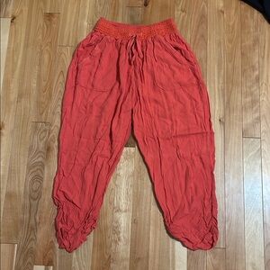 Bright Orange Drawstring Pants